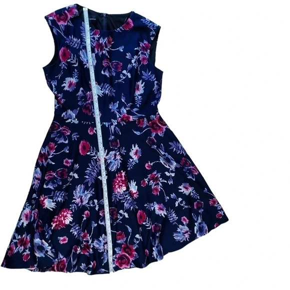 Donna Morgan Blue with Pink Floral Dress Size 8 - Picture 7 of 10